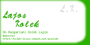 lajos kolek business card